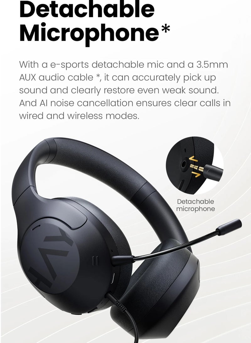 Haylou - S30 Pro Wireless Bluetooth 5.4 Headphones 43dB Adaptive Noise On-Ear HeadphonesCancelling Headsets 40mm Driver 80H Playtime Earphones Blue - Image 1
