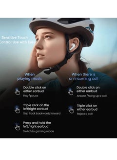 Haylou Wireless Earphones Bluetooth 5.3 Headphones ENC Noise Reduction IPX4 Waterproof  Sport Earphones Up to 24 Hours of Battery Life Silver  - Image 2