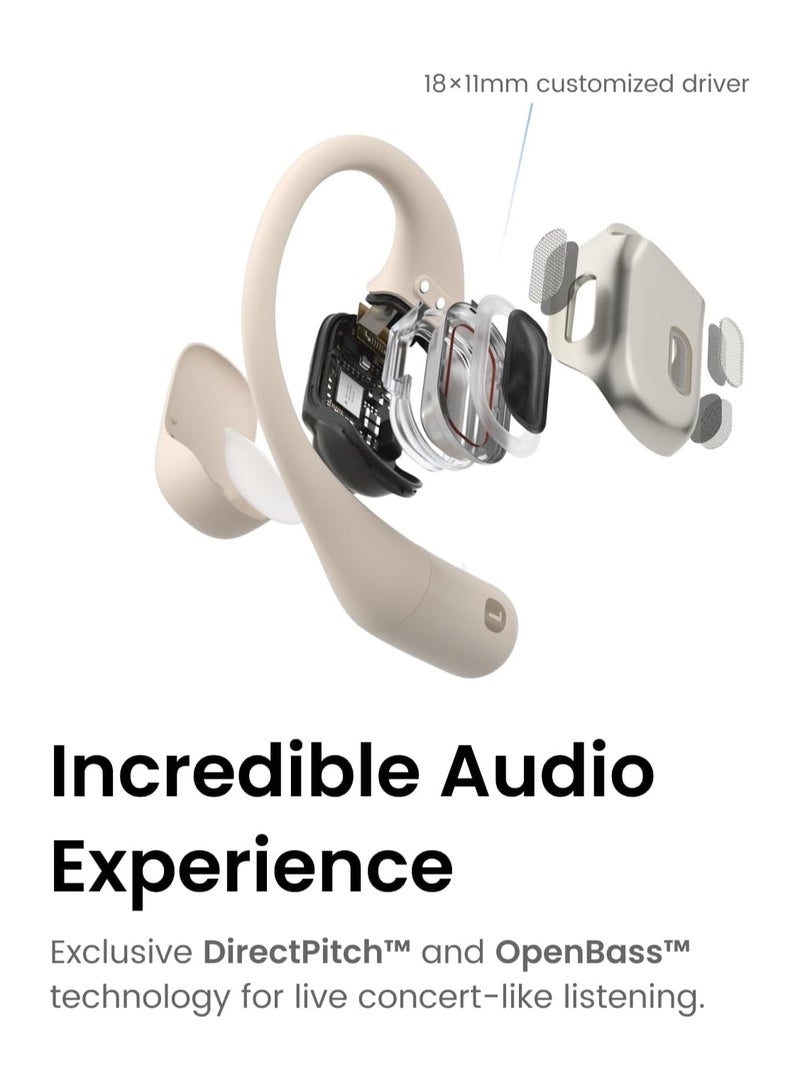 SHOKZ - OpenFit - Open-Ear True Wireless Bluetooth Headphones With Microphone Beige - Image 1
