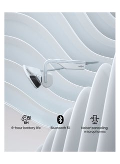 SHOKZ OpenMove Bluetooth Wireless Headphones With Mic, Bone Conduction Wireless Headset White  - Image 5