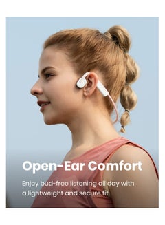 SHOKZ OpenMove Bluetooth Wireless Headphones with Mic, Bone Conduction Wireless Headset Pink  - Image 4