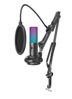 FIFINE Gaming PC USB Microphone, Podcast Condenser Mic with Boom Arm, Pop Filter, Mute Button for Streaming, Twitch, Online Chat, Computer Mic for PS4/5 PC Gamer Youtuber-AmpliGame- T669 Pro 3 FIFINE T669 Pro 3 FIFINE T669 Pro3