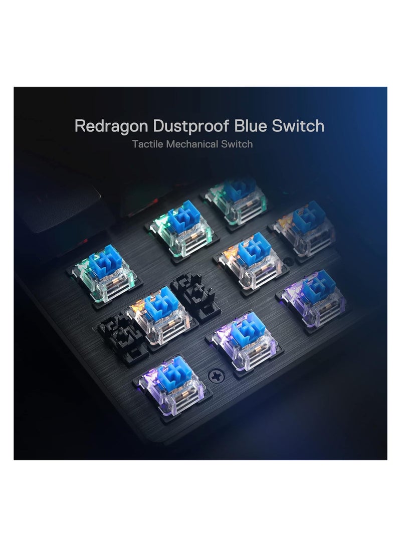 REDRAGON - K608 Valheim Mechanical Gaming Keyboard, Tactile and Clicky Blue Switch, 104 Keys, LED Rainbow Backlit, Wired Keyboard, Full-Key Rollover, Ergonomic Keyboard, for Office and Gaming, US QWERTY - Image 1