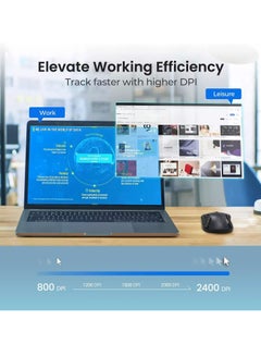 ريدراجون BM-2638 ماوس لاسلكي 2.4 جيجا - 2400 نقطة لكل بوصة (أسود)  - Image 3