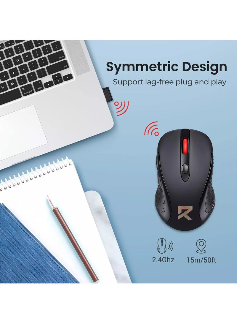 REDRAGON BM-2638 2.4G Wireless Mouse - 2,400 DPI (Black) Black  - Image 2
