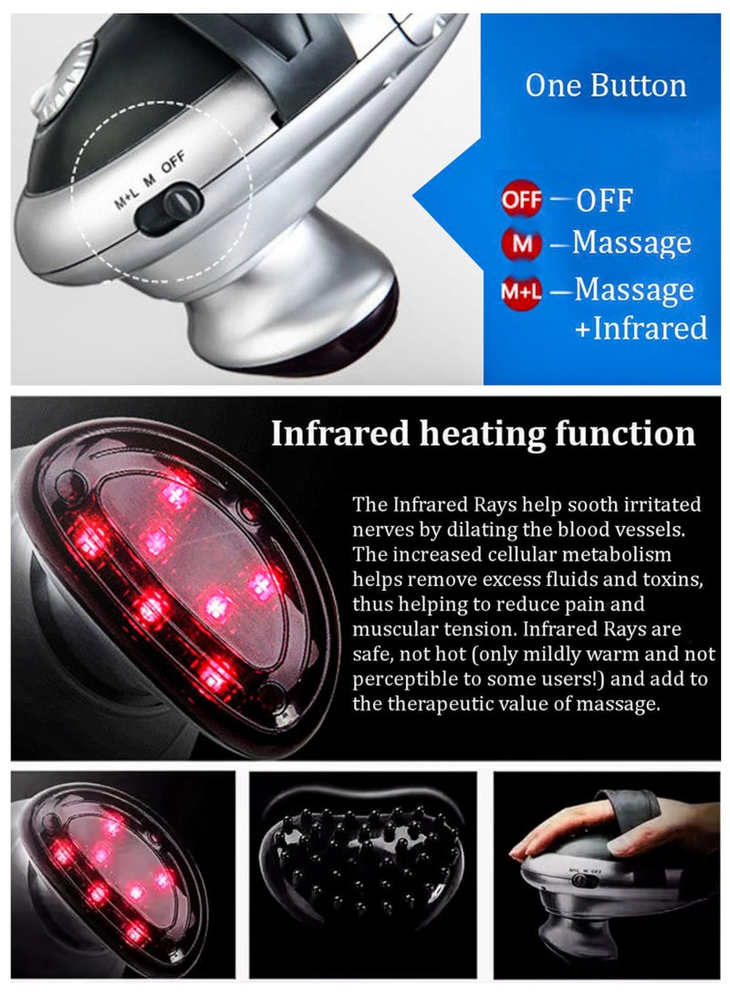Toshionics Handheld 2 In 1 Detachable Handle Full Body Massager Infrared Heating Vibration Deep Tissue Massage Electric Percussion For Neck Shoulder Back Arms Leg Foot Calf Muscle Relax Pain Hand Tension Relief - Image 3