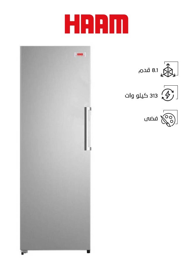 HAAM Upright Freezer 8.1 Feet Steel 229 L 313 kW HM328SFR-H23 Silver  - Image 1