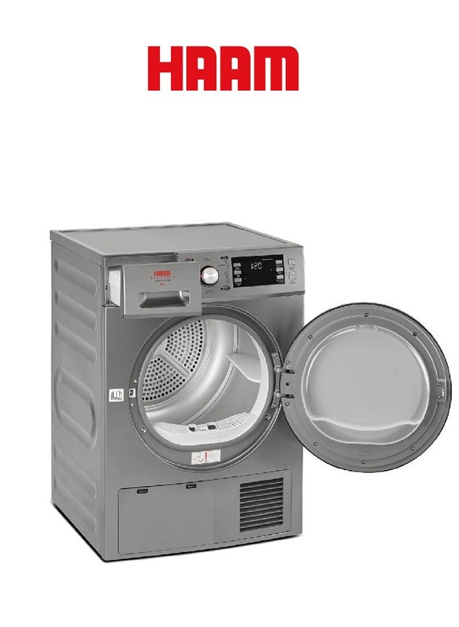 HAAM - Clothes Dryer Front Loading LED Screen Intensive Drying Method HDR80SLV-24N Silver - Image 1
