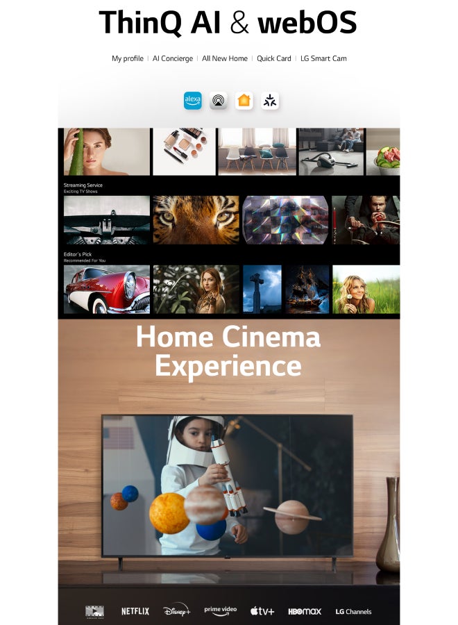 LG - 75 Inch UHD 4K Smart TV, 60HZ, WebOS Magic Remote HDR10 Pro 4K Upscaling AI Sound (5.1ch) UR78 series - 75UR78006LL Black - Image 1