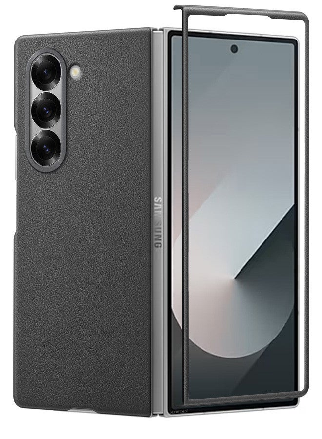 مارجون (لهاتف Samsung Galaxy Z Fold 6) غطاء حماية جلدي Kindsuit بتصميم رفيع وأنيق - Image 1