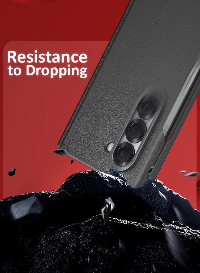 مارجون (لهاتف Samsung Galaxy Z Fold 6) غطاء حماية جلدي Kindsuit بتصميم رفيع وأنيق - Image 4