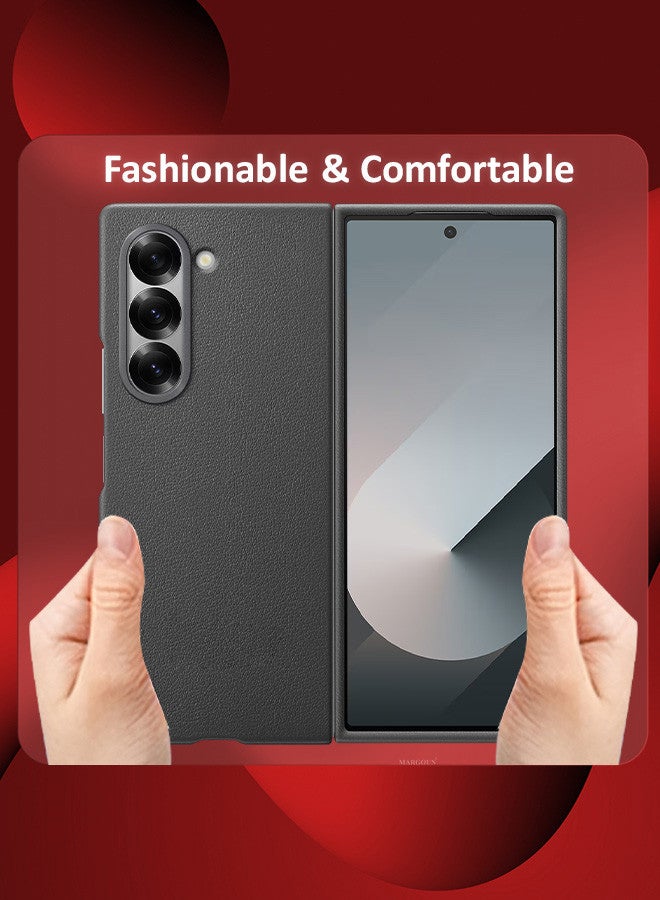 مارجون (لهاتف Samsung Galaxy Z Fold 6) غطاء حماية جلدي Kindsuit بتصميم رفيع وأنيق - Image 5
