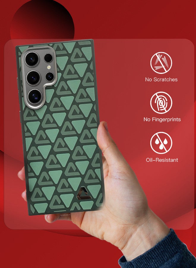 مارجون (لجهاز سامسونج جالاكسي S24 ألترا) غلاف جلد خلفي بنمط مثلث واقي للصدمات - Image 4