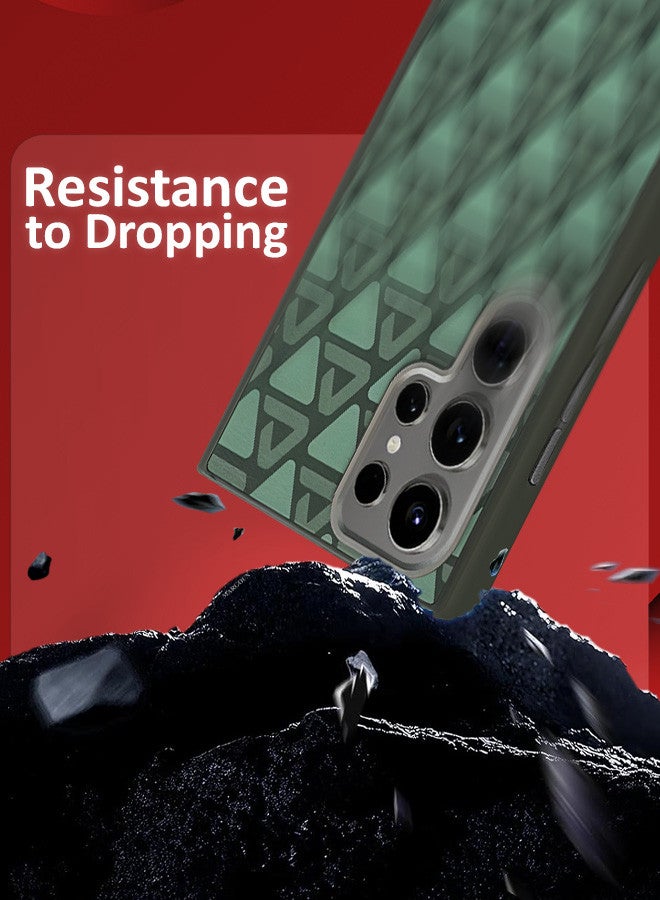 مارجون (لجهاز سامسونج جالاكسي S24 ألترا) غلاف جلد خلفي بنمط مثلث واقي للصدمات - Image 3