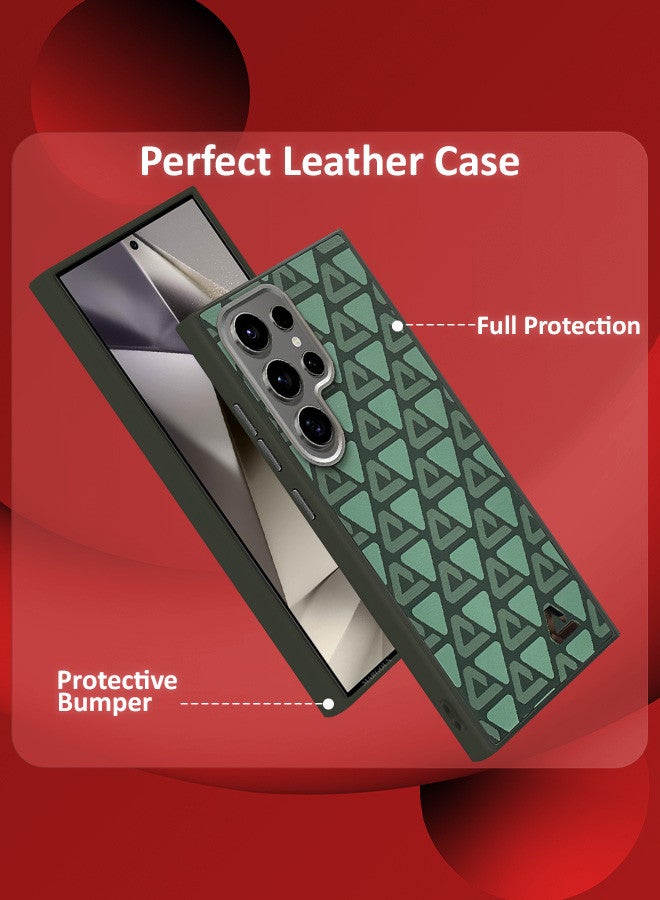 مارجون (لجهاز سامسونج جالاكسي S24 ألترا) غلاف جلد خلفي بنمط مثلث واقي للصدمات - Image 2