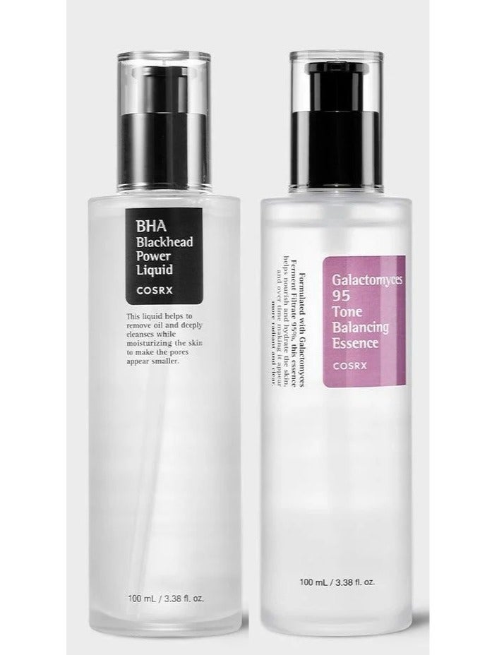 قطعتان - سائل Bha Blackhead Power Clear 100 مل وGalactomyces 95 Tone Balancing Essence 100 مل