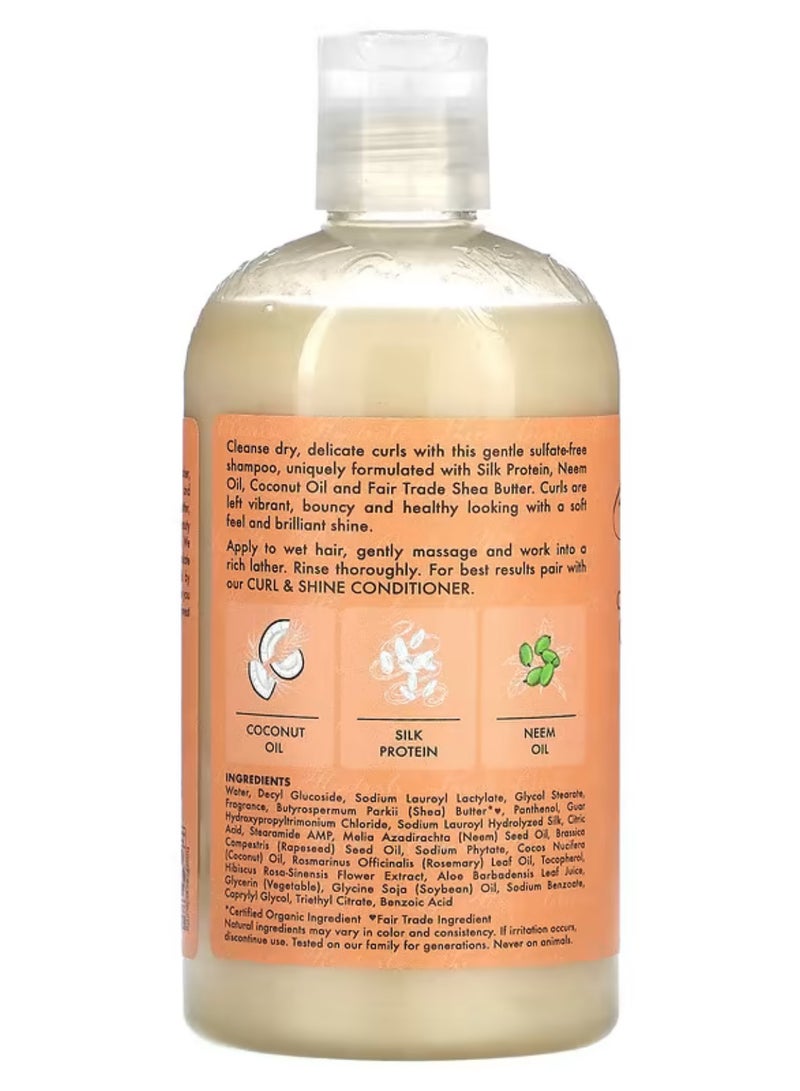 SheaMoisture Coconut & Hibiscus Curl and Shine Shampoo, 13 oz - Enhances Curls, Adds Shine, Sulfate-Free - Image 2