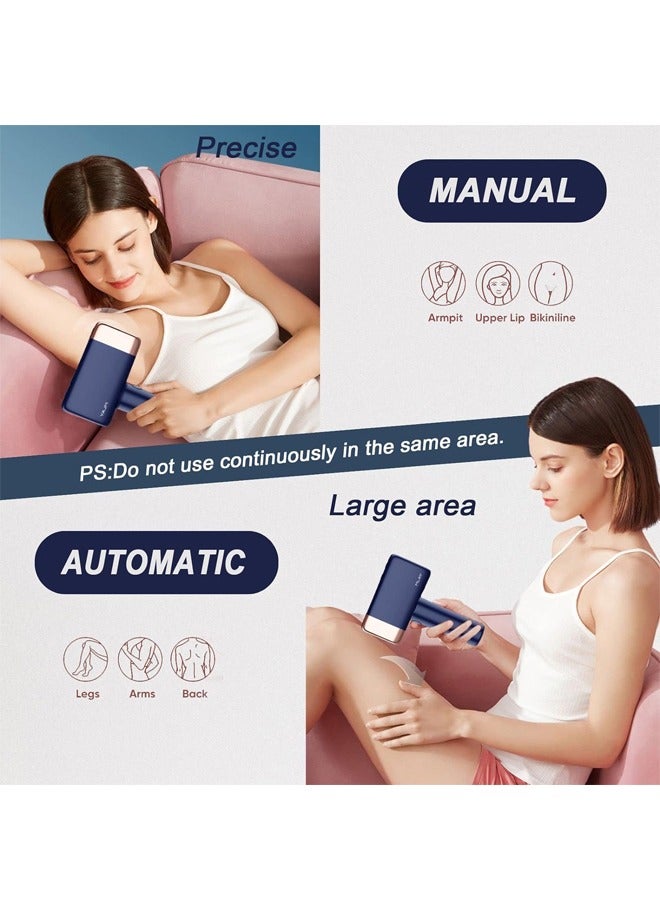 MLAY T14 Laser Painless Fast Hair Removal 3℃ Cold Compress/5-Levels/500000 Pulses Carry An Additional Bikini Lamp And Face Lamp Dark Blue - Image 4