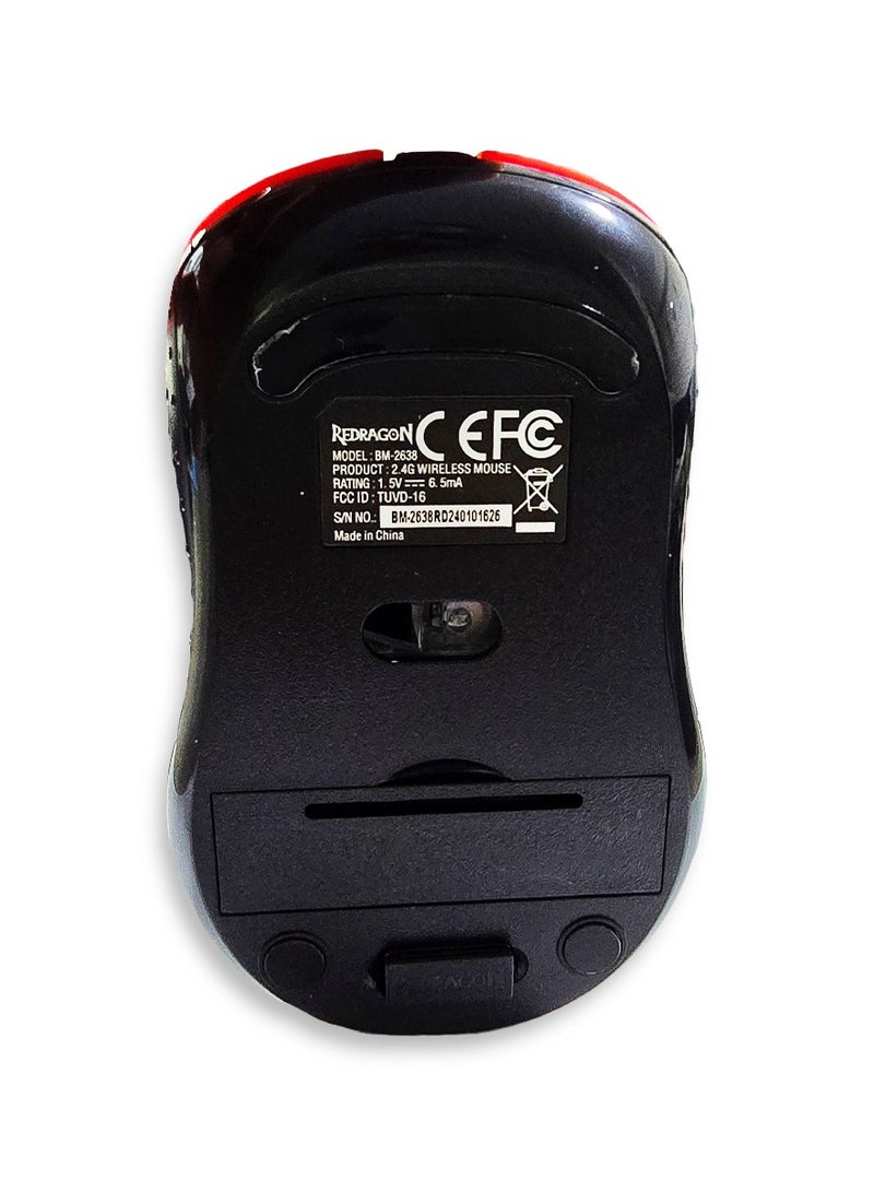 REDRAGON - BM-2638 2.4G Wireless Mouse - 2,400 DPI (Red) Red - Image 1