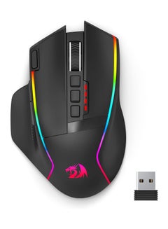 ماوس ألعاب لاسلكي M915WL-RGB، ماوس مريح 16000 نقطة في البوصة مع مفتاح إطلاق سريع، 9 أزرار ماكرو، سعة طاقة متينة تصل إلى 170 ساعة وماوس سلكي/لاسلكي بإضاءة خلفية RGB لأجهزة الكمبيوتر المحمول/Mac/PC