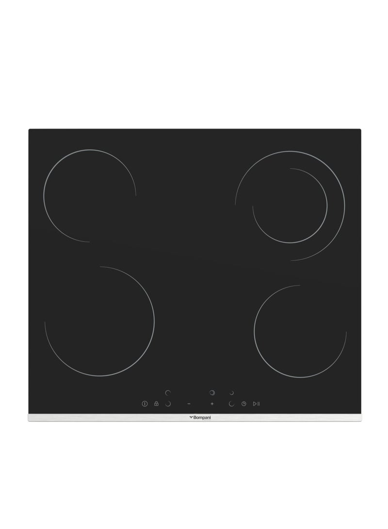 Bompani 60cm Built-In Vitroceramic Hob - Hi-light Electrical Hob, 4 Cooking Zones, 10 Power Levels -  One Year Manufacturer Warranty - BO273TIT Black - Image 1
