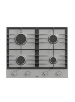 Bompani 60cm Built-In Hob, Stainless Steel, 4 Gas Euro Type Pool Burners, Sabaf Burners, Mechanical Control, Cast Iron Supports - One Year Manufacturer Warranty - BO213MKT Silver  - Image 2