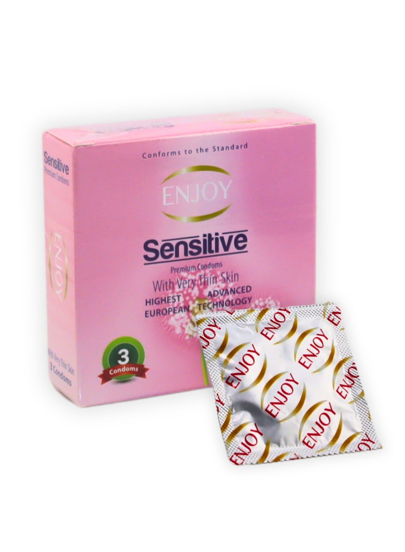ENJOY Enjoy Sensitive Premium Condoms 3Pcs  - Image 4