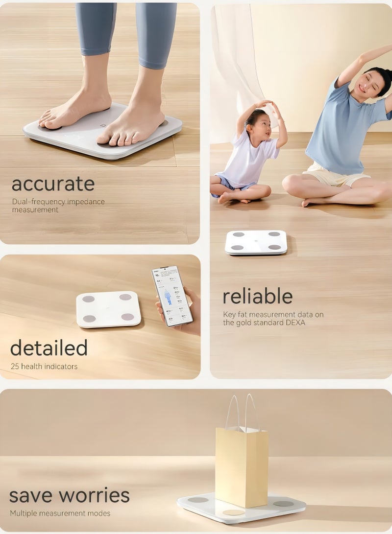 Xiaomi Body Composition Smart Scale S400 13 Body Metrics, High-Precision BIA Sensors, Bluetooth Sync, Auto User Recognition, LED Display, Tempered Glass, Pregnancy Mode, 150kg Capacity – White - pnsku/N70094393V/45/_/1721631739/7d374ee2-7855-42f2-99c6-17dcf829276f