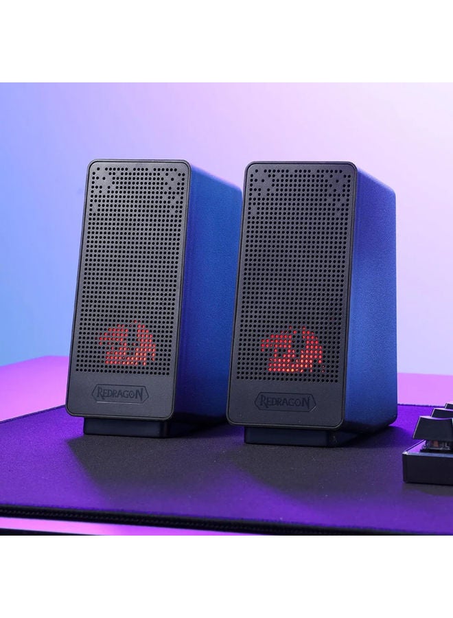 REDRAGON GS513 RANCH Desktop Speaker 2.0 Channel Stereo – USB Powered + 3.5mm Cable - Image 2