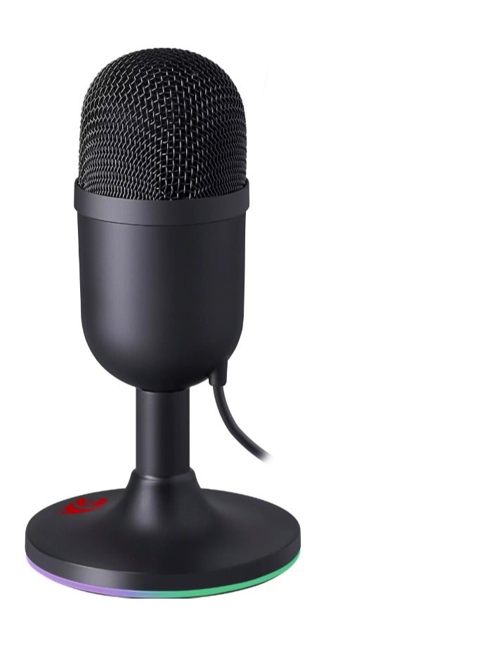 REDRAGON - Pulsar Streaming Microphone, Omni-Directional (360° Radio Reception), Volume Mute & Noise Cancelling Control, USB Plug Cable, 1.8m Cable Length, Black | GM303 - Image 1