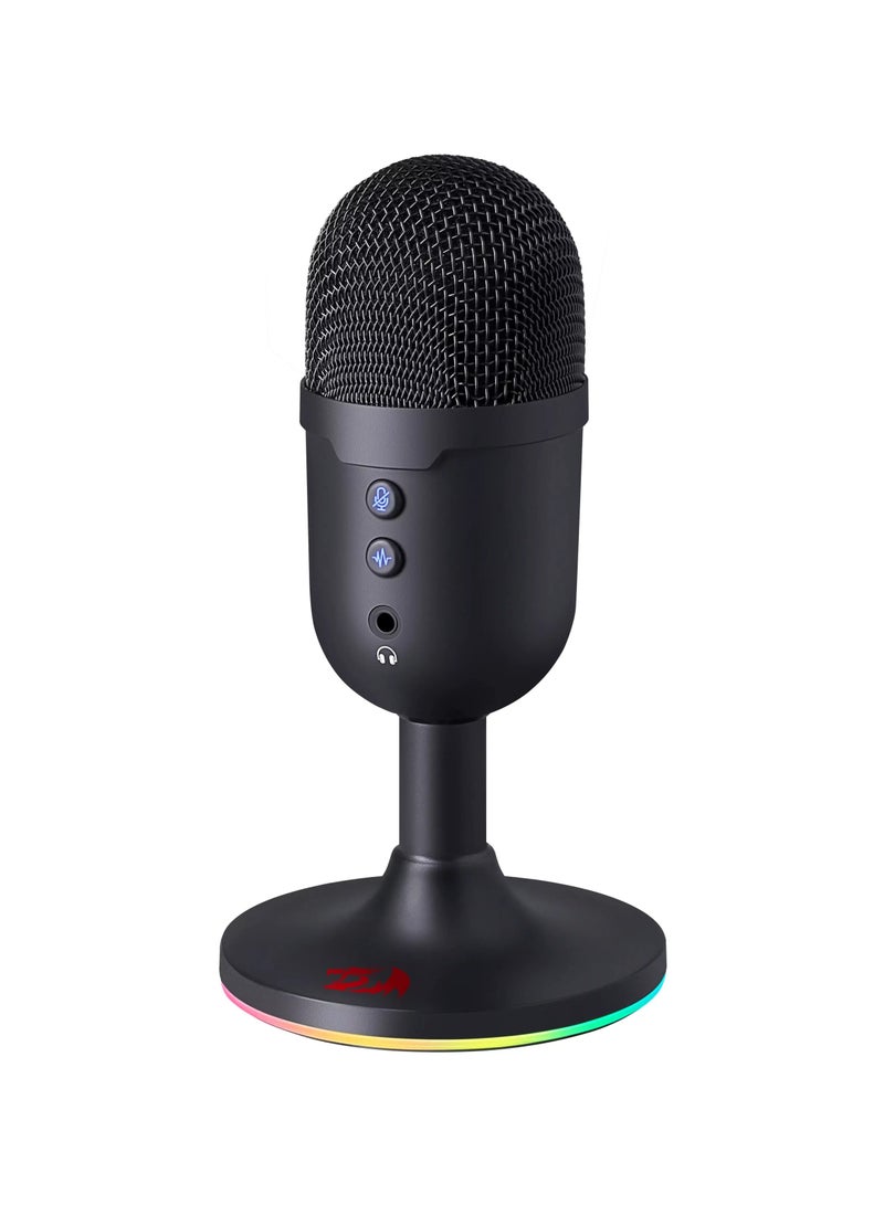 Redragon Puslar Streaming Microphone, Omni-Directional (360° Radio Reception), Volume Mute & Noise Cancelling Control, USB Plug Cable, 1.8m Cable Length, Black | GM303 - pnsku/N70094416V/45/_/1721635506/7d80e4da-e0fd-46ab-95ed-328c1f4b6336