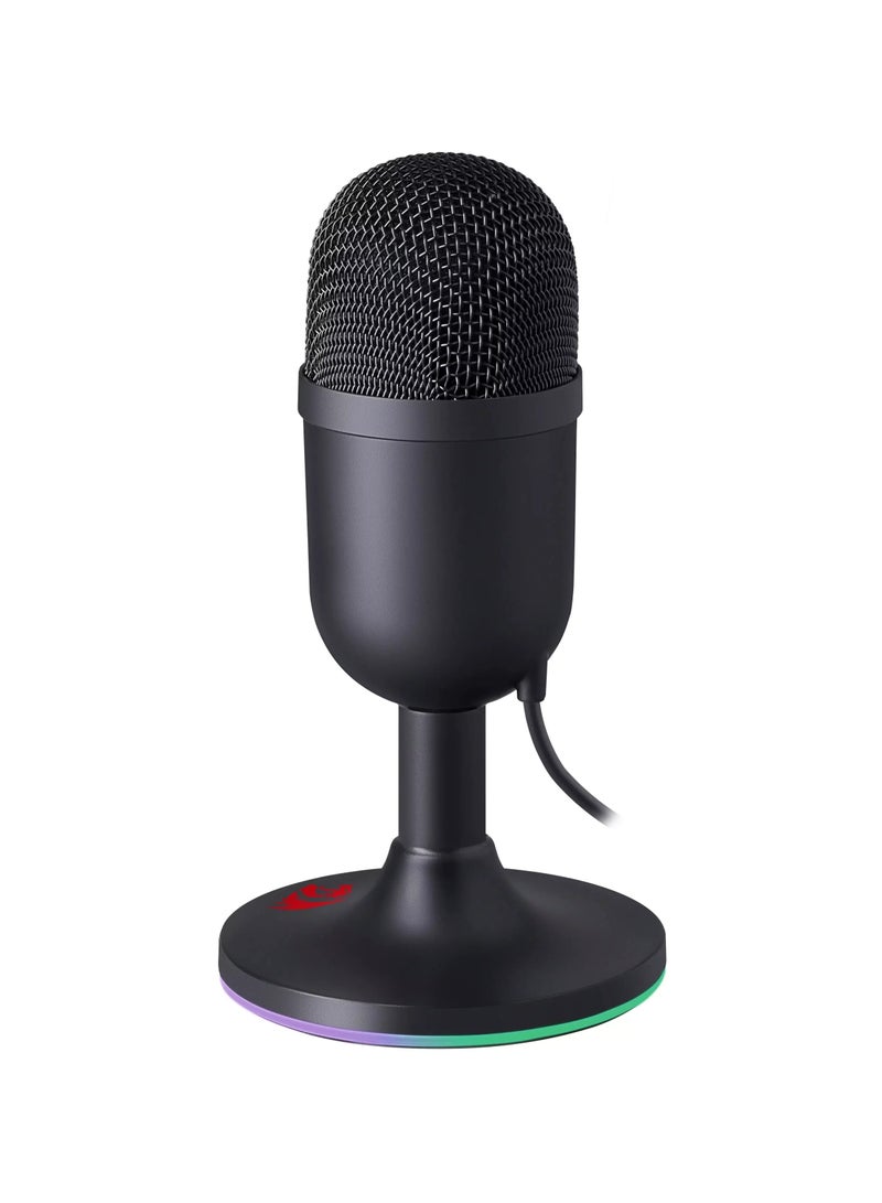 Redragon Puslar Streaming Microphone, Omni-Directional (360° Radio Reception), Volume Mute & Noise Cancelling Control, USB Plug Cable, 1.8m Cable Length, Black | GM303 - pnsku/N70094416V/45/_/1721635508/da635ab0-fe8a-4395-b971-964e576d0f2a