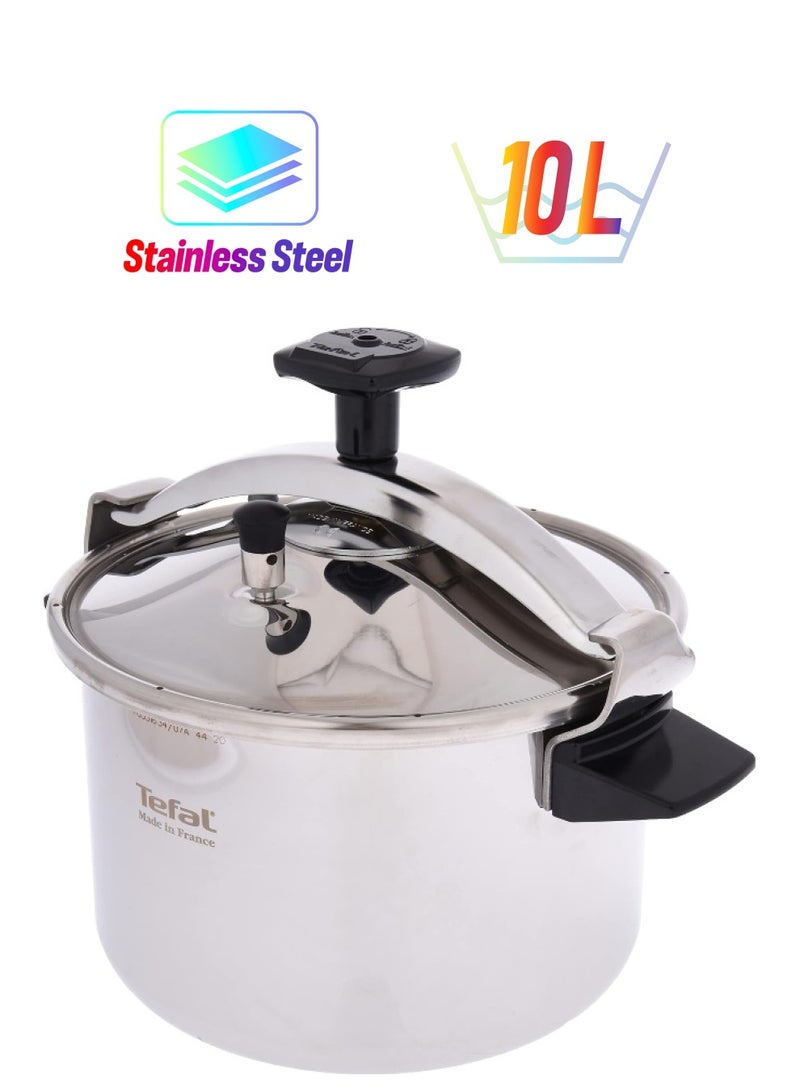 TEFAL Pressure Cooker | Authentique 10 L | Stainless Steel | 5 Security Systems | all heat sources including induction | 2 Years Warranty | P0531634 Silver - Image 1
