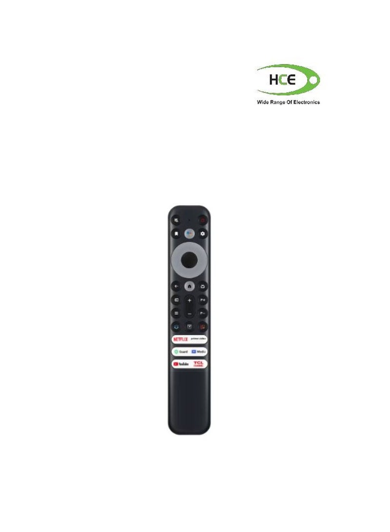 HCE Remote Control for TCL 8K QLED 4 Series 4k UHD LED Smart Android Televisions with Netflix YouTube Guard Media Prime Video TCL Channel Black