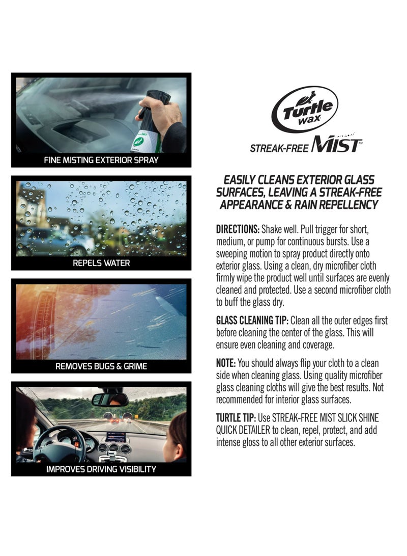 Turtle wax Mist Slick Glass 2 in 1 Detailer Cleaner & Rain Repellent - Image 5