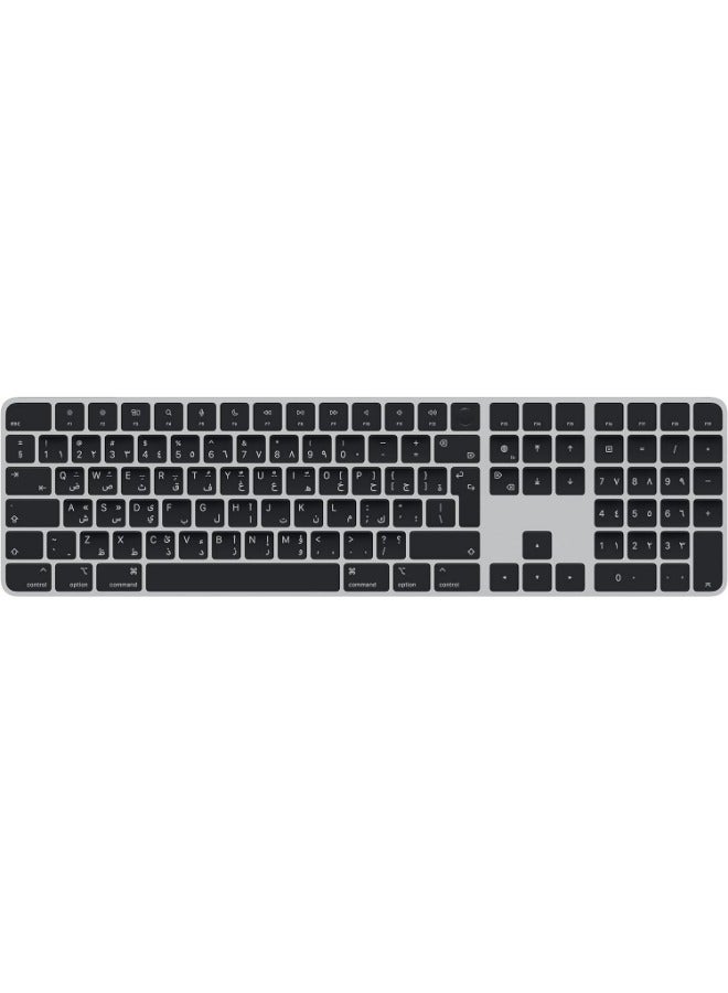 Apple Magic Keyboard with Touch ID & Numeric Keypad For Mac Models with Apple Silicon - Black Keys - Arabic | Black - Image 1