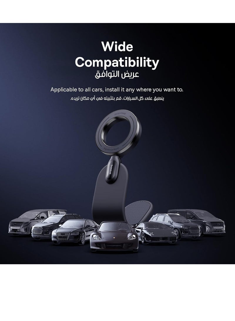 MagSafe Car Mount Detachable, Bendable Aluminum Arm Magnetic Phone Holder for Car【20N Super Strong Magnets】 Cell Phone Mount for Car Dashboard Fit iPhone 15 14 13 Pro Max Mini Mag Safe Accessories Black
