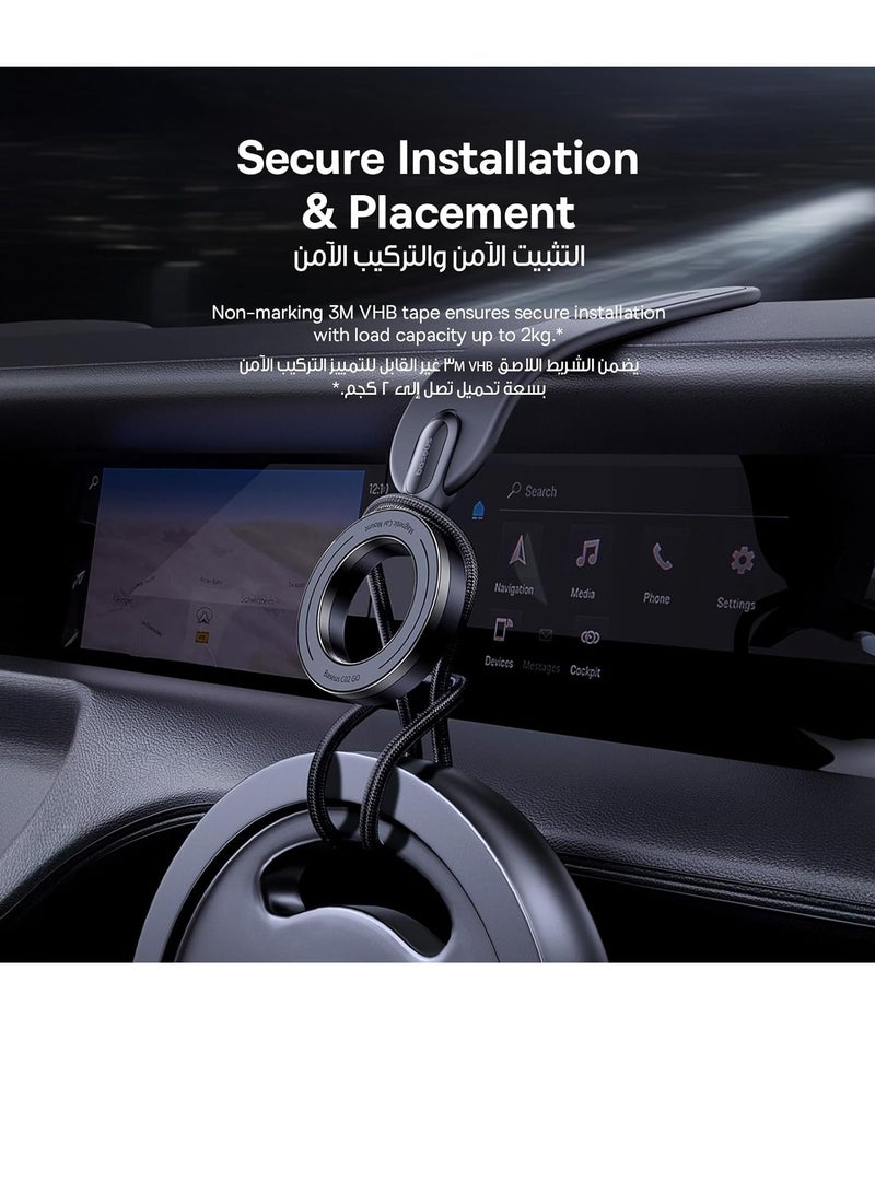 MagSafe Car Mount Detachable, Bendable Aluminum Arm Magnetic Phone Holder for Car【20N Super Strong Magnets】 Cell Phone Mount for Car Dashboard Fit iPhone 15 14 13 Pro Max Mini Mag Safe Accessories Black