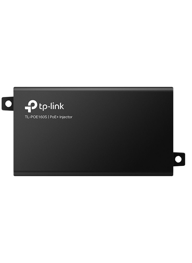TP-LINK - TP-LINK TL-PoE160S 802.3at/af Gigabit Injector Non-PoE to PoE Adapter Supplies PoE (15.4W) or PoE+ (30W) Plug & Play Desktop/Wall-Mount Distance Up to 328 ft. UL Certified, Black BLACK - Image 1