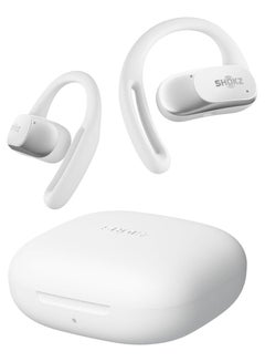 SHOKZ OpenFit air Wireless Headphones, Bluetooth Bone Conduction Sports Headset with Mic, 6 Hour Playtime & IP55 Waterproof for Running Workout Cycling White  - Image 1
