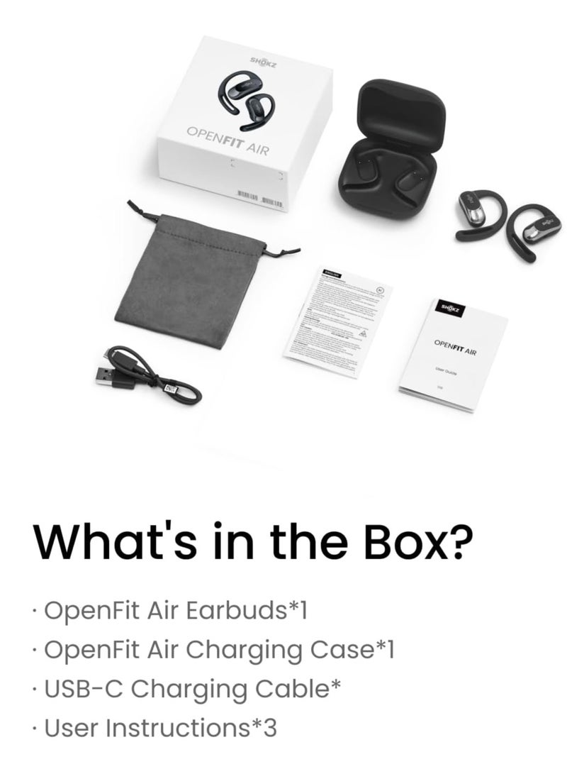 سماعات رأس لاسلكية OpenFit air، سماعة رأس رياضية بتقنية التوصيل العظمي مع ميكروفون، وقت تشغيل يصل إلى 6 ساعات ومقاومة للماء IP55 للجري والتمرين وركوب الدراجات - pnsku/N70094603V/45/_/1721707261/becdd384-6c96-414f-b916-2a28f367ff66