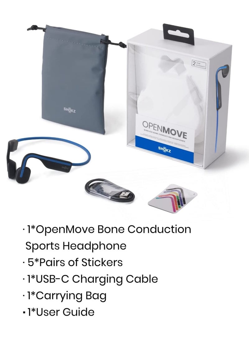 SHOKZ - OpenMove Bluetooth Wireless Headphones with Mic Blue - Image 1
