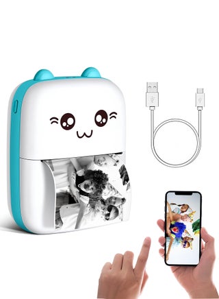 Mini Portable Thermal Printer with 1 Roll Paper Pocket Size Wireless Bluetooth for Android iOS Smartphone BT Inkless Printing Gift for Label Receipt Photo Notes Study Home Office Blue Blue - pnsku/N70094607V/45/_/1721707280/ef51a22d-a06e-48d1-8ae6-76225e07d47a
