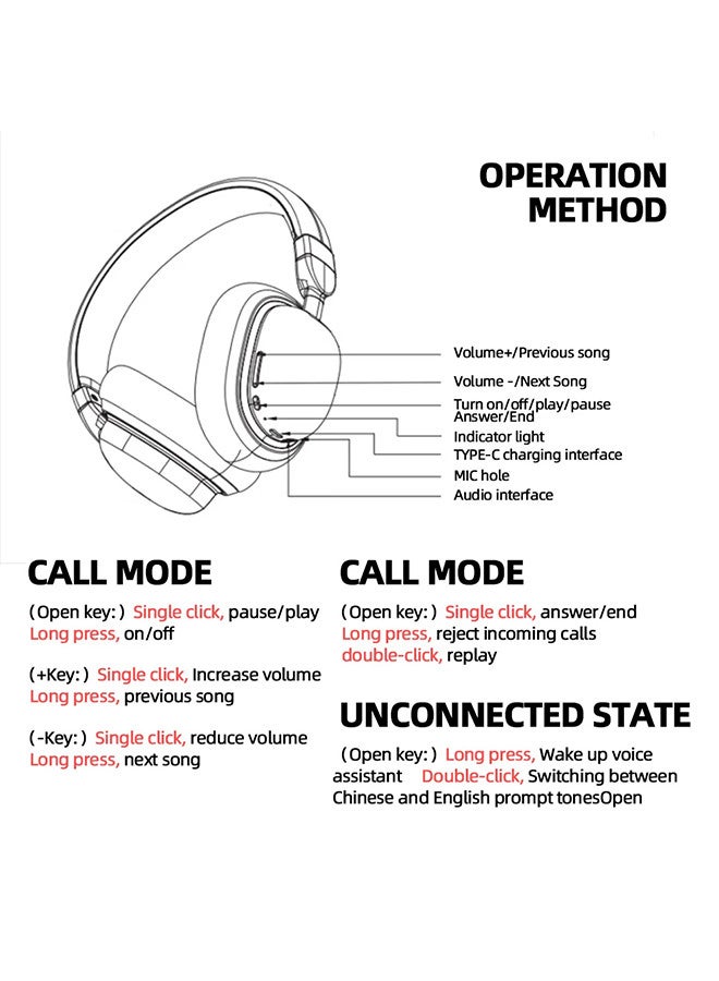 HP H231R Headphones Wireless Bluetooth 5.3 Sports Extra Long Standby Game Wired Computer Headphones White - Image 3