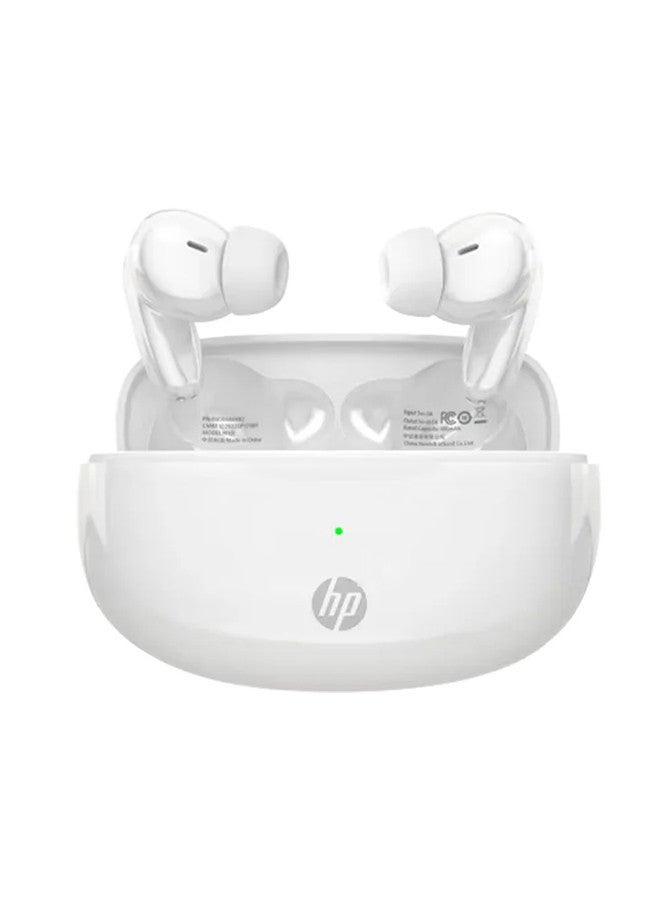 HP H10i Wireless Headphones with Touch Settings, Super Battery Life Portable Pocket True Wireless Headphones White  - Image 1