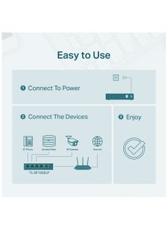 TP-LINK TL-SF1005LP is a 5-Port 10/100Mbps Desktop Switch with 4-Port PoE Black  - Image 5
