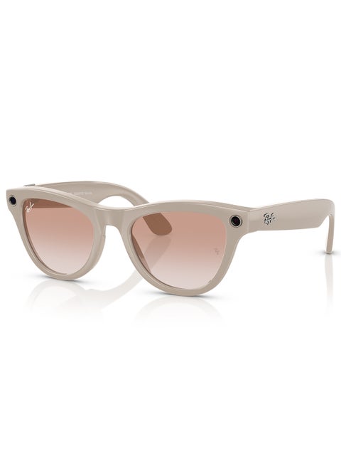عدسات Ray-Ban Wearable x Skyler RW4010 670013-52 باللون الرمادي الطباشيري / القرفة