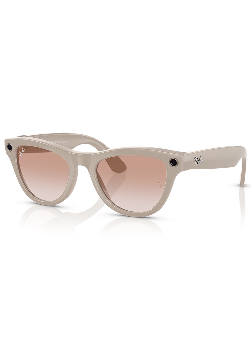 ميتا - عدسات Ray-Ban Wearable x Skyler RW4010 670013-52 باللون الرمادي الطباشيري / القرفة - Image 1