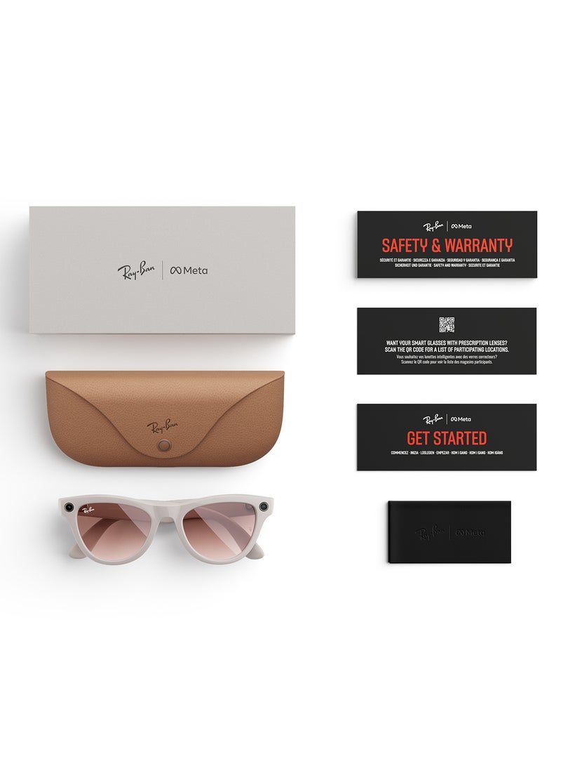 ميتا - عدسات Ray-Ban Wearable x Skyler RW4010 670013-52 باللون الرمادي الطباشيري / القرفة - Image 1