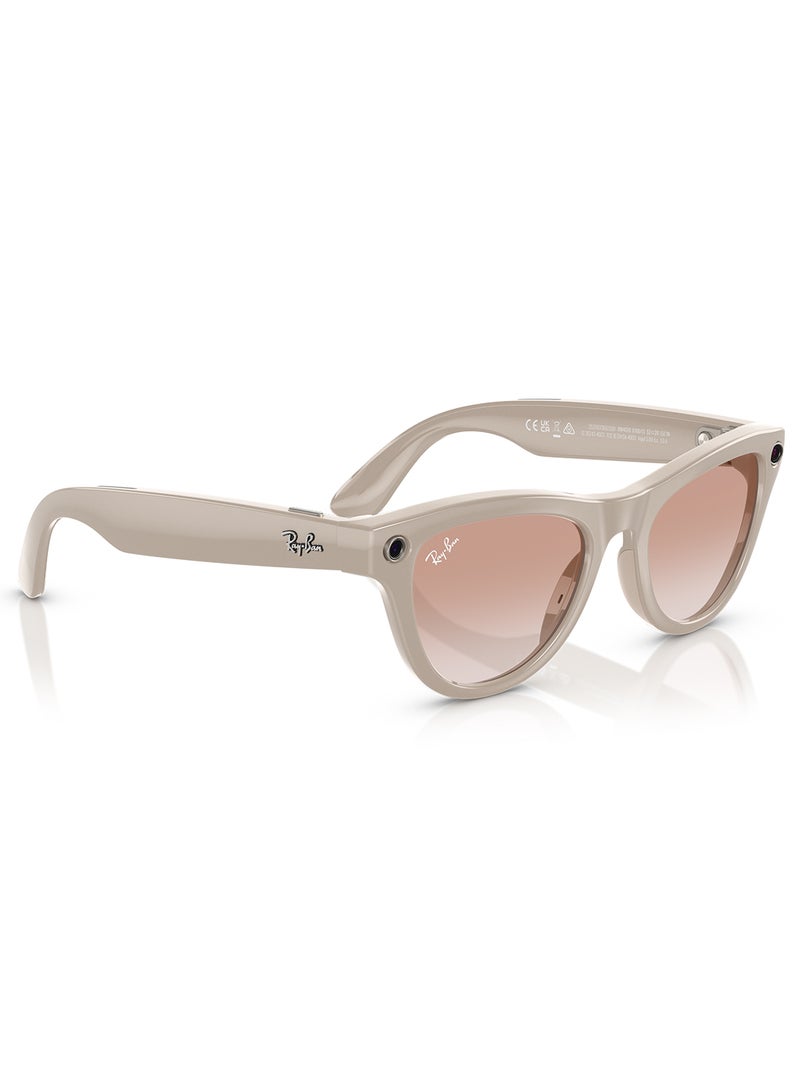 ميتا - عدسات Ray-Ban Wearable x Skyler RW4010 670013-52 باللون الرمادي الطباشيري / القرفة - Image 1